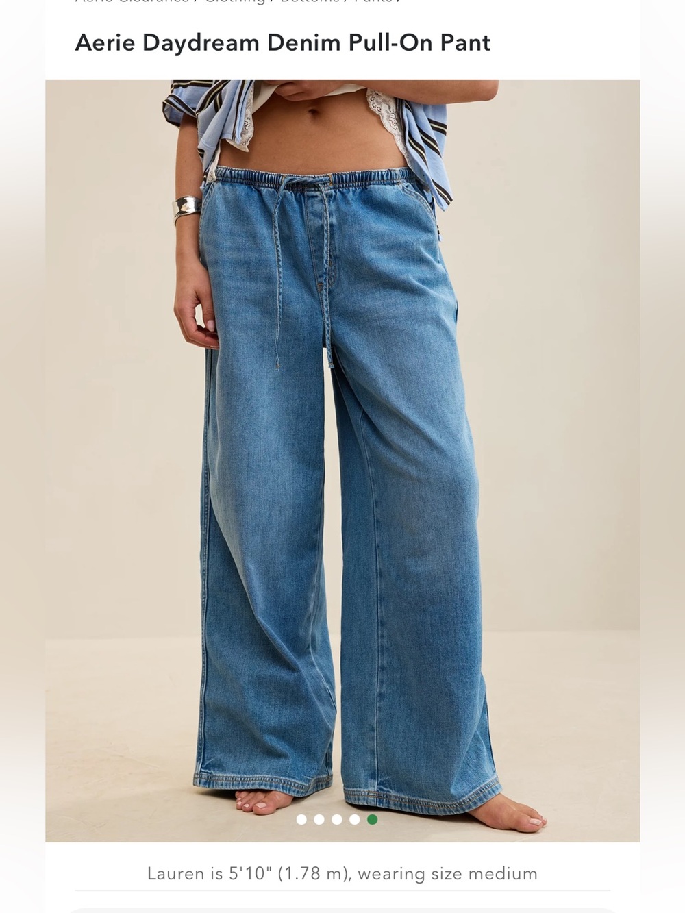Aerie Daydream Denim Pull-On Pant